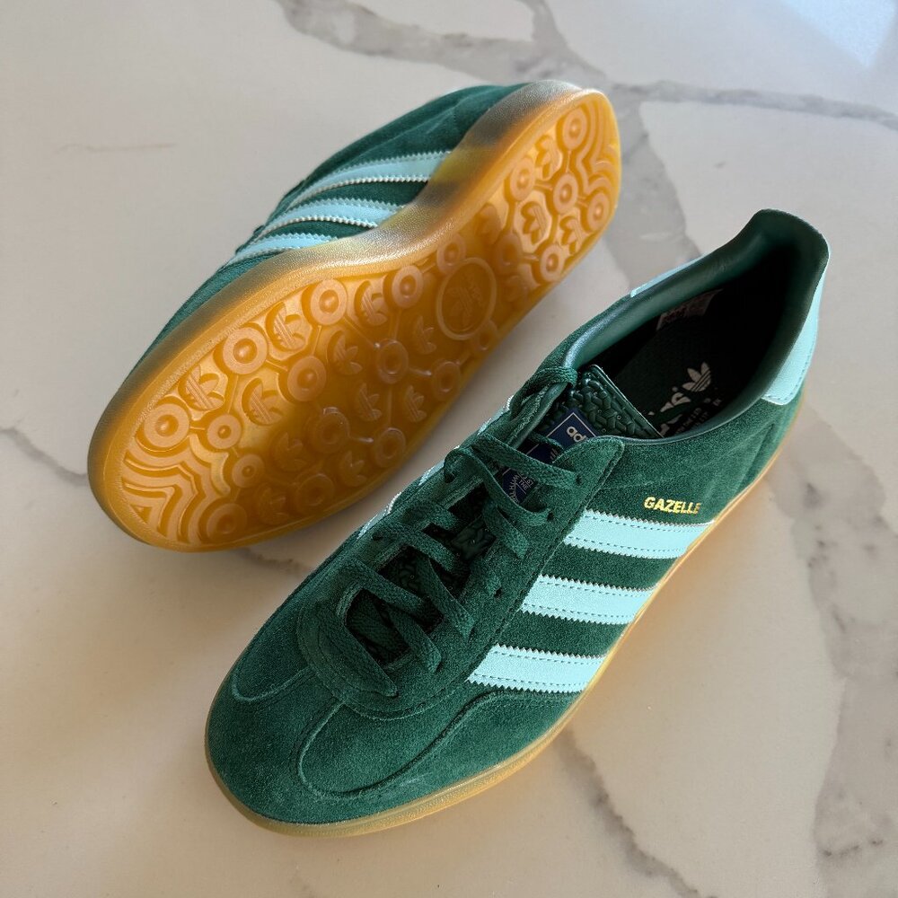 NEVER WORN Adidas Gazelle Indoor Collegiate Green Blue 1G9979